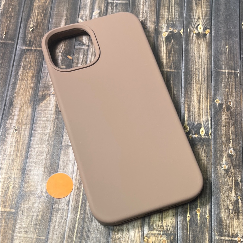 5for$10 Light Brown iPhone 14 Case Silicone Microfiber Lining Phone Case